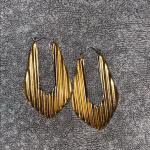 Gold Textured Hoop Earrings